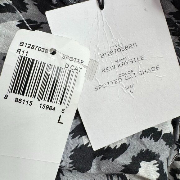 Diane Von Furstenberg Krystle Spotted Cat Strapless Maxi Dress NEW L Black White - Picture 5 of 8